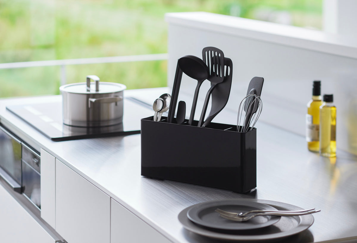 Kitchen Utensil & Chopping Board Stand - Tower - Black