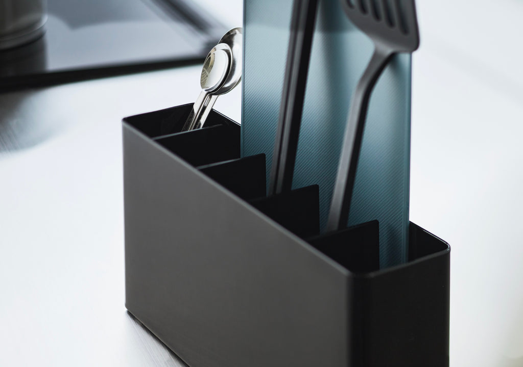 Kitchen Utensil & Chopping Board Stand - Tower - Black
