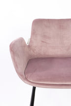 Brit - Lote de 2 Taburetes de Bar & de Mostrador - Poliéster - Rosa
