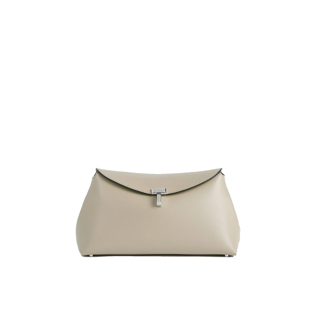 Toteme - Pochette T-Lock Leather - Femme - Cream