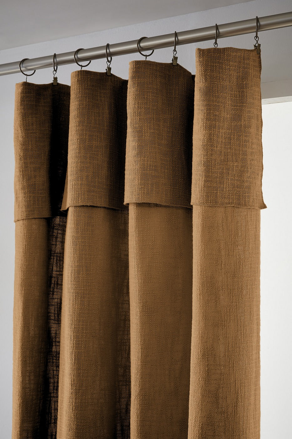 Slub Sixtine - Adjustable Curtain + Rings - Cotton - Camel