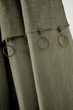 Adjustable Curtain + Rings - Cotton - Slub Sixtine - Thyme