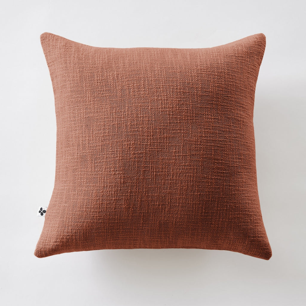 Slub Sixtine - Coussin Déhoussable - Coton - Terracotta