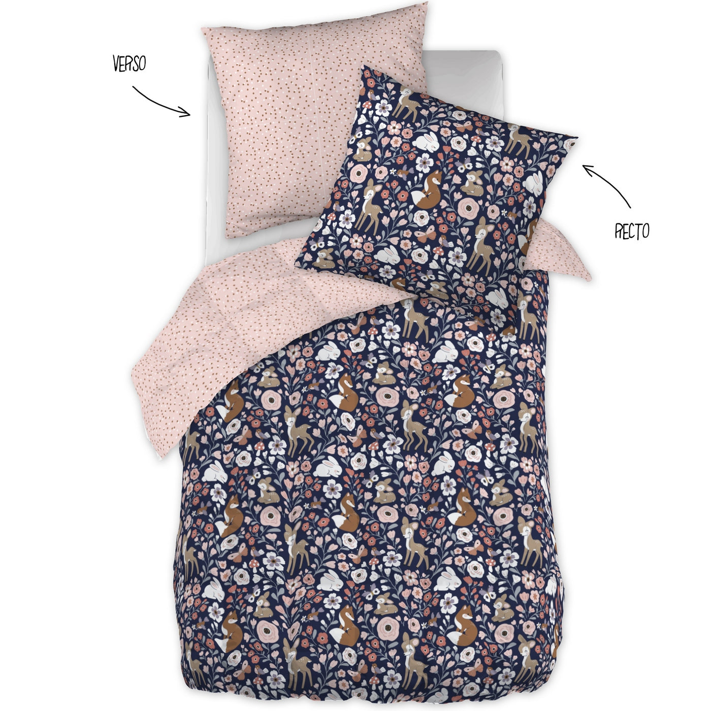 Forêt Enchantée - Couette Imprimée + Taie(s) D'Oreiller - Coton Imprimé
