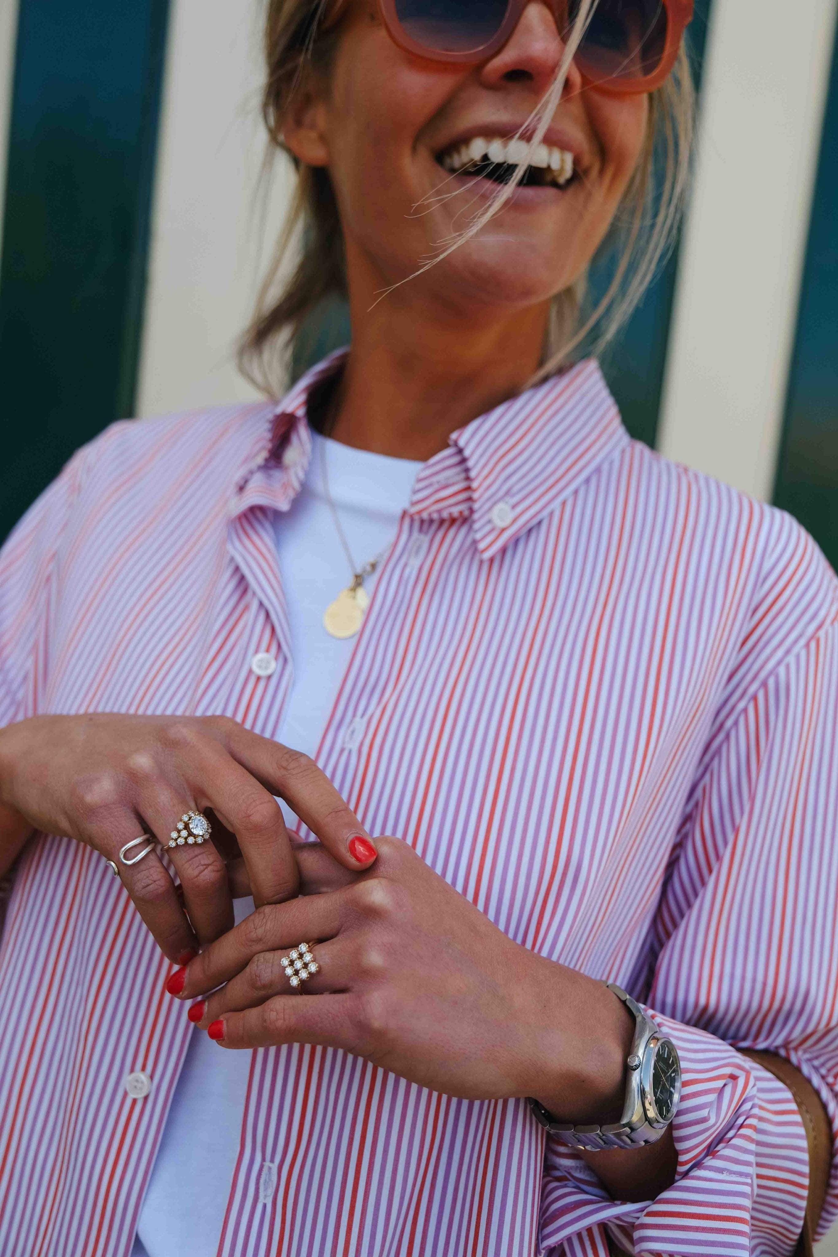 Mathilde Shirt Red/Parma Stripe