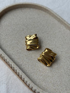 Vintage Earrings - Draped Gold-Tone