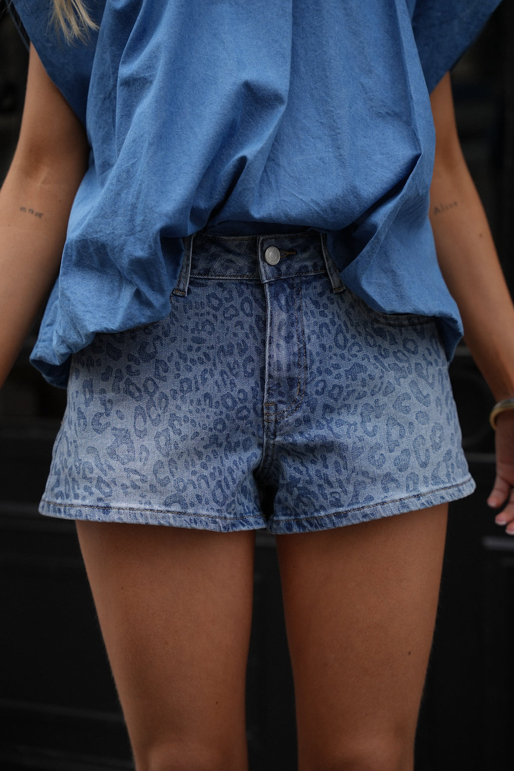 Short Léopard Megane - Bleu