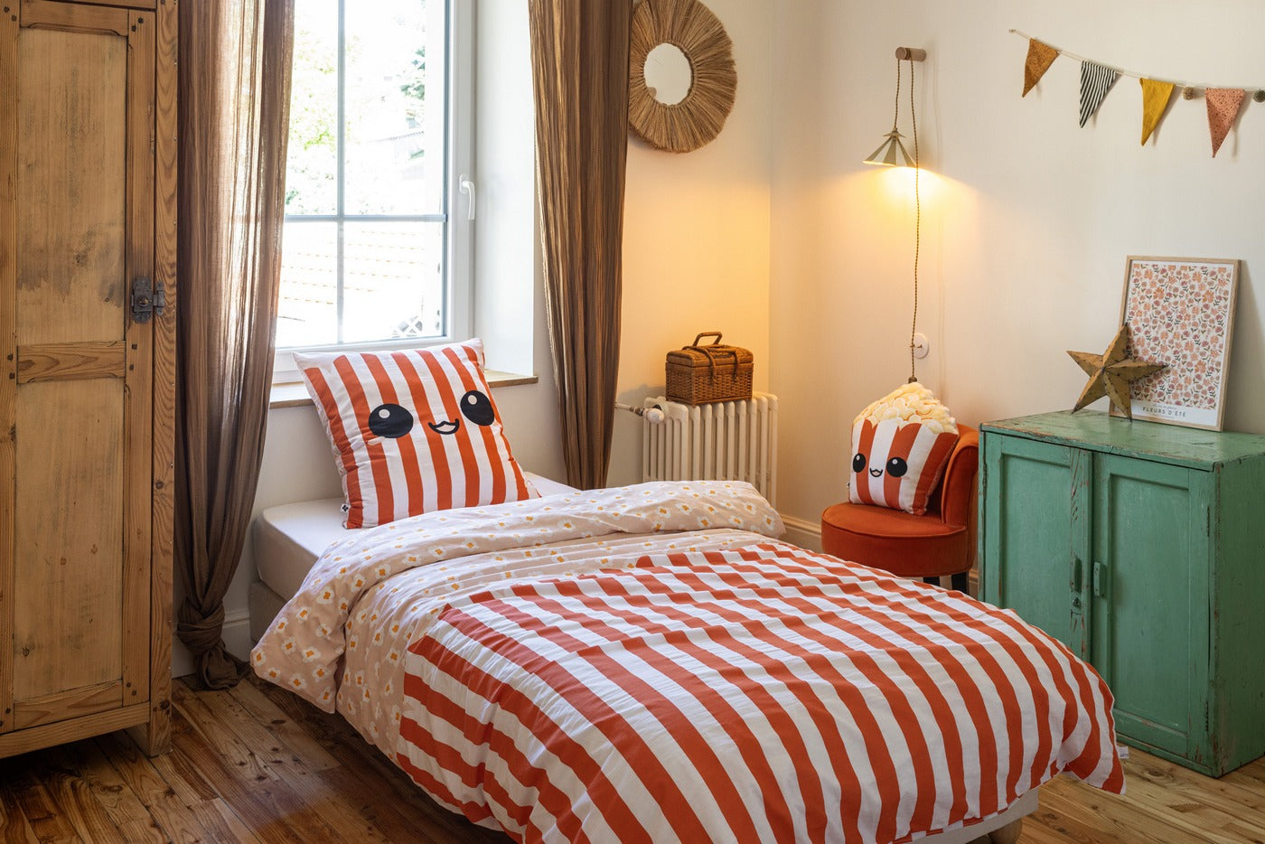 Fresh - Coussin Déhoussable - Coton - Popcorn