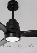 Wind Stylance Natural Wood - Ventilateur De Plafond 40W Silencieux 100% Bois - Noir