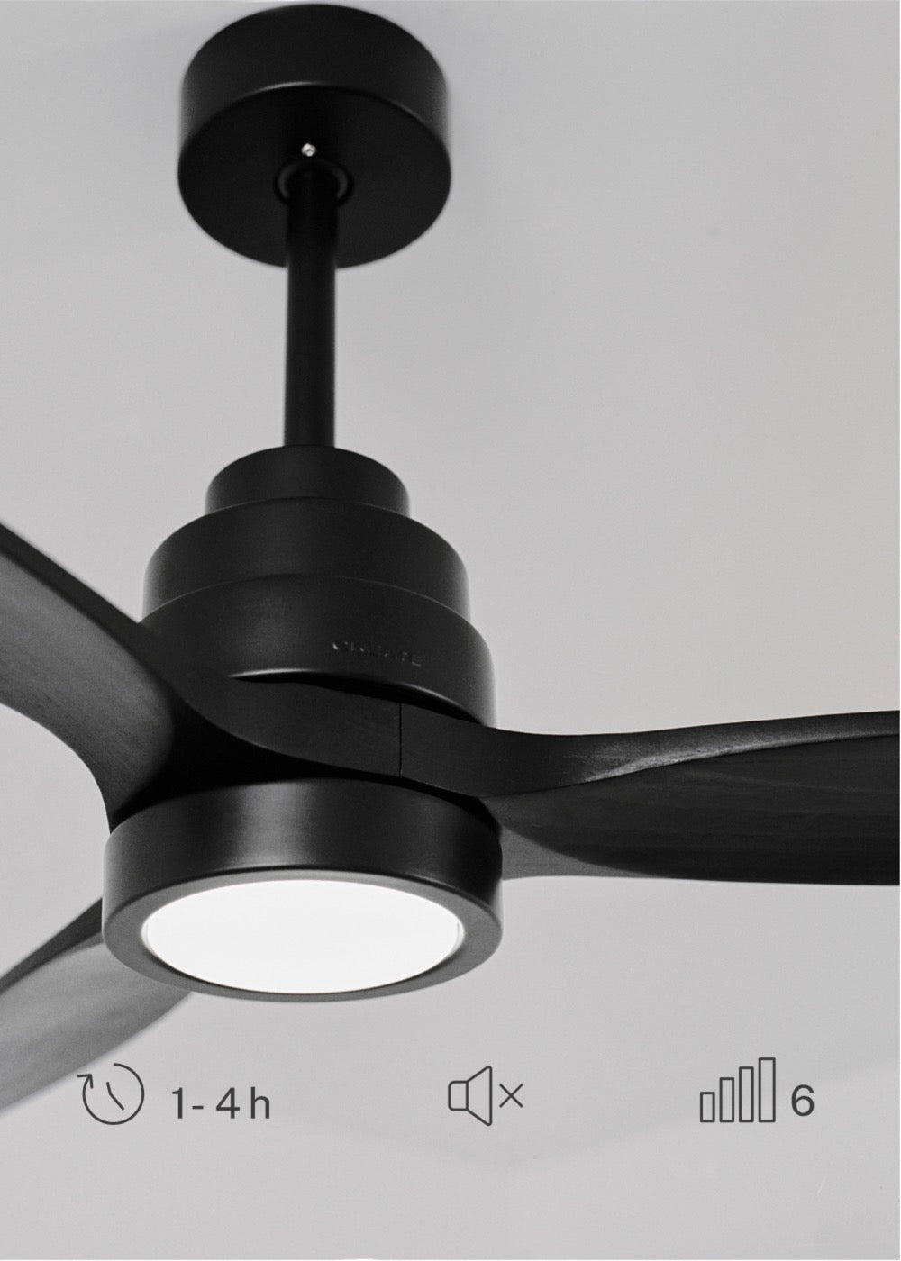 Wind Stylance Natural Wood - Ventilateur De Plafond 40W Silencieux 100% Bois - Noir