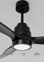 Wind Stylance Natural Wood - Ventilateur De Plafond 40W Silencieux 100% Bois - Noir