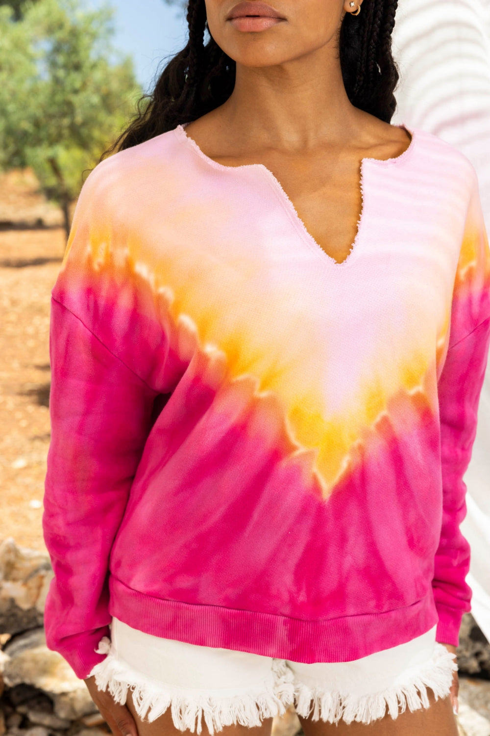 Le Sweatshirt Paolo Tie And Dye Rose