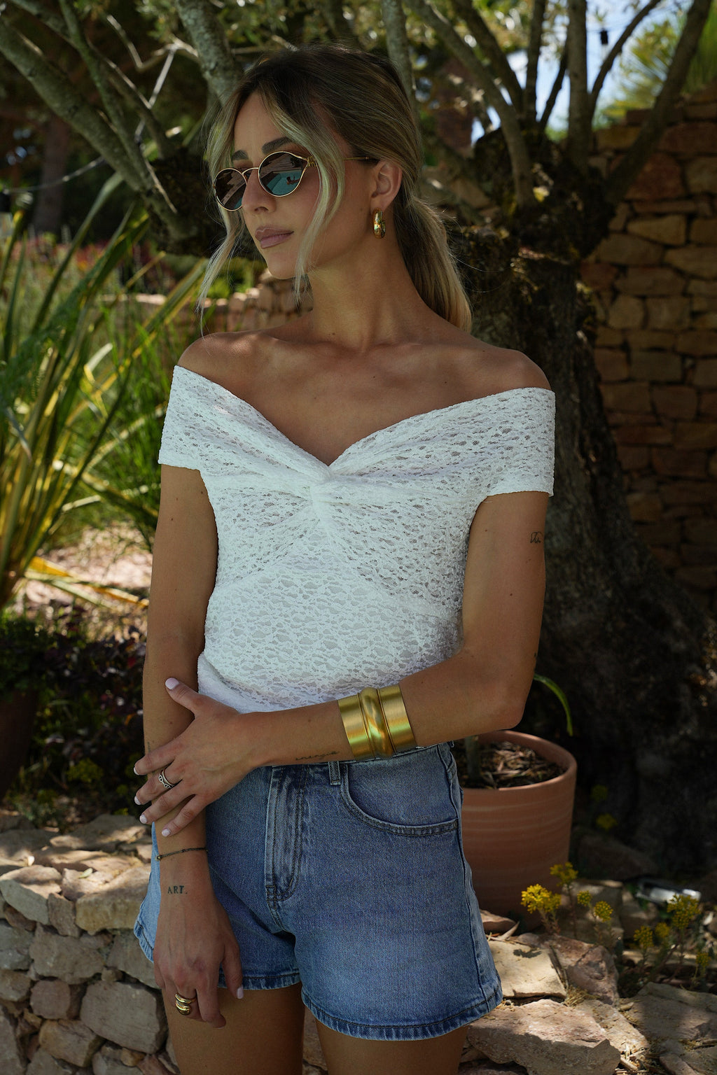 Top Dentelle Catia - Blanc