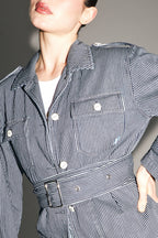 The Workwear Striped Sailor Denim Jacket Made In Portugal