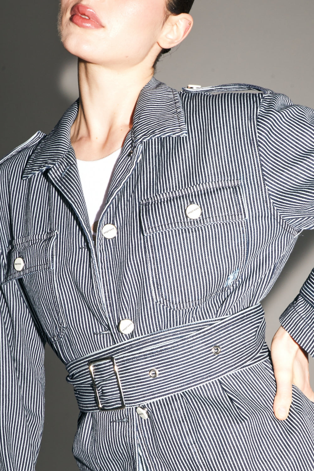 The Workwear Striped Sailor Denim Jacket Made In Portugal