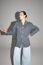 The Workwear Striped Sailor Denim Jacket Made In Portugal