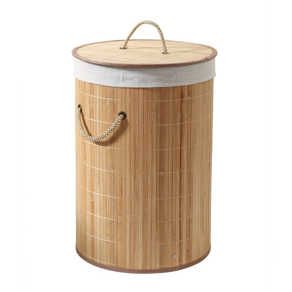 Panier À Linge Rond En Bambou