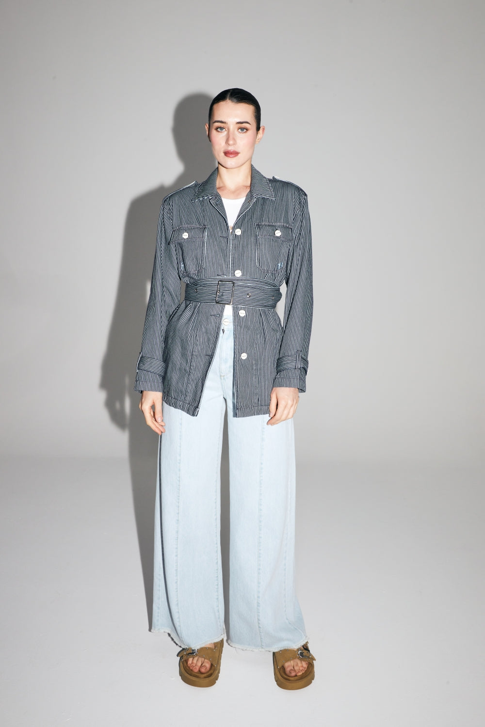 The Workwear Striped Sailor Denim Jacket Made In Portugal