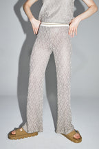 The Edwin Geo Knit Openwork Trousers Gold Black