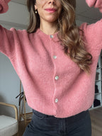 Léonie dusty pink wool knit