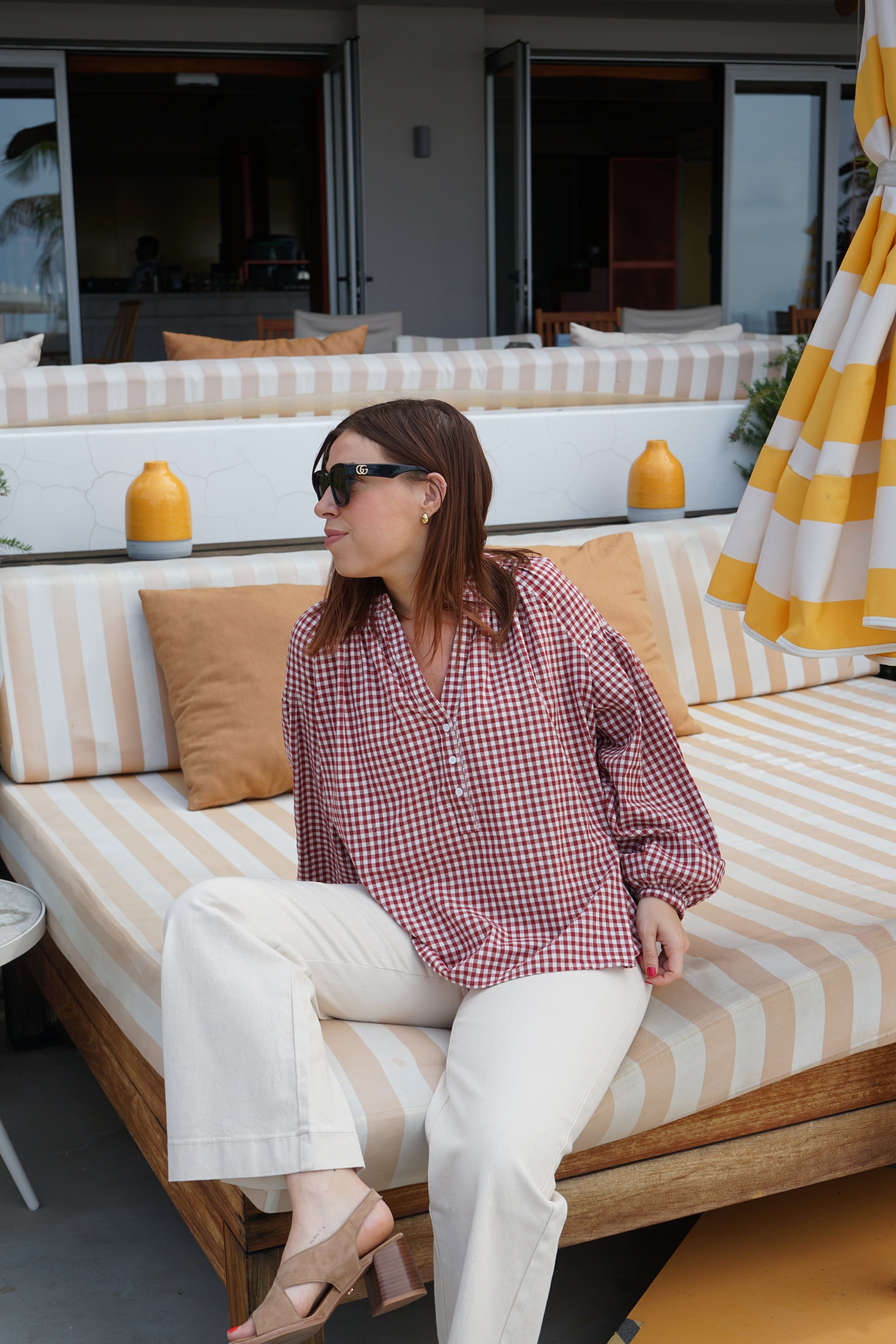 Blusa de cuadros rojos Clothilde