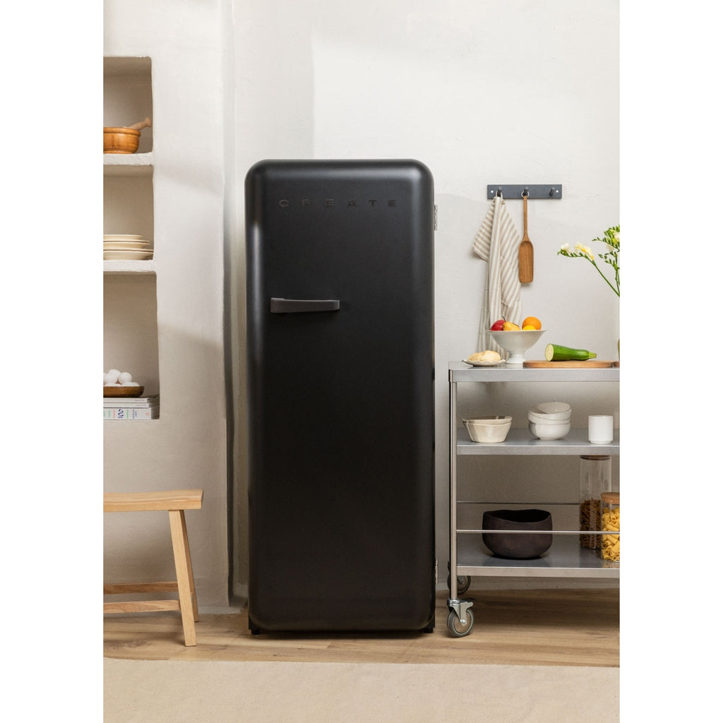 Retro Fridge 281L - Réfrigérateur Rétro - Noir Poignées Noires