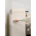 Retro Fridge 281L - Réfrigérateur Rétro - Blanc Cassé Poignées Or Rose