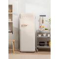 Retro Fridge 281L - Réfrigérateur Rétro - Blanc Cassé Poignées Or Rose
