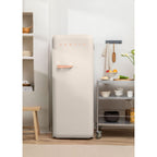 Retro Fridge 281L - Réfrigérateur Rétro - Blanc Cassé Poignées Or Rose