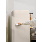 Retro Fridge 281L - Réfrigérateur Rétro - Blanc Cassé Poignées Marbre
