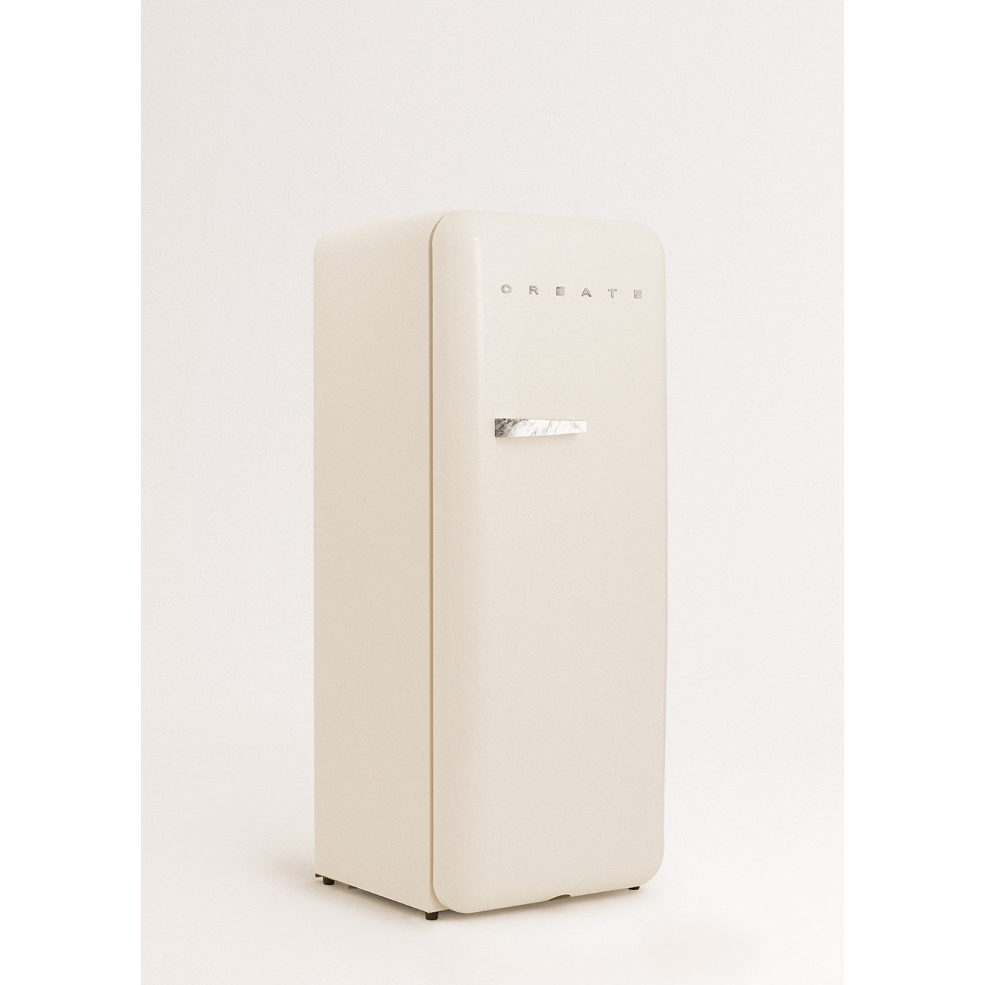 Retro Fridge 281L - Réfrigérateur Rétro - Blanc Cassé Poignées Marbre