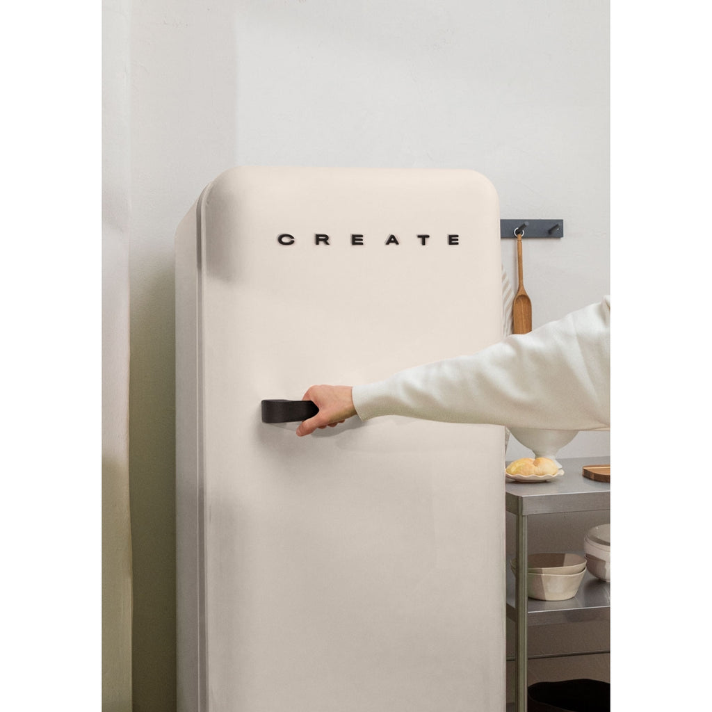 Retro Fridge 281L - Réfrigérateur Rétro - Blanc Cassé Poignées Noires
