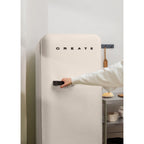 Retro Fridge 281L - Réfrigérateur Rétro - Blanc Cassé Poignées Noires