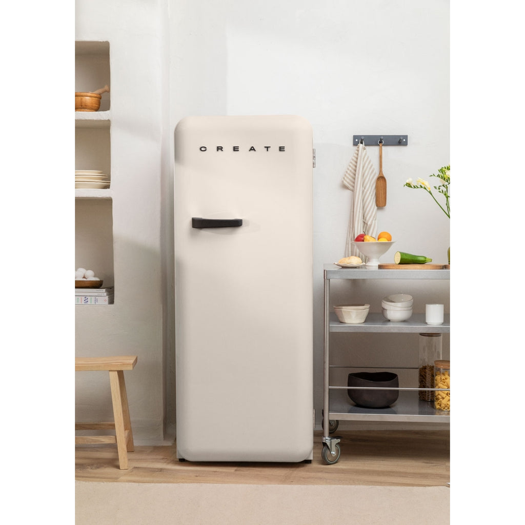 Retro Fridge 281L - Réfrigérateur Rétro - Blanc Cassé Poignées Noires