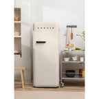 Retro Fridge 281L - Réfrigérateur Rétro - Blanc Cassé Poignées Noires
