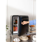 Retro Fridge 48L - Réfrigérateur Rétro - Noir Poignées Or Rose