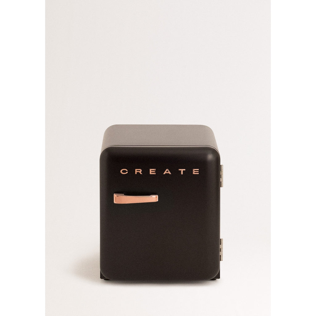 Retro Fridge 48L - Réfrigérateur Rétro - Noir Poignées Or Rose