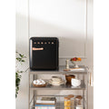 Retro Fridge 48L - Réfrigérateur Rétro - Noir Poignées Or Rose