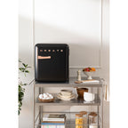 Retro Fridge 48L - Réfrigérateur Rétro - Noir Poignées Or Rose