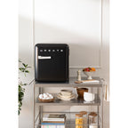 Retro Fridge 48L - Réfrigérateur Rétro - Noir Poignées Marbre