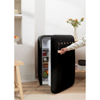 Retro Fridge 107L - Réfrigérateur Rétro - Noir Poignées Or Rose