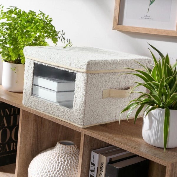 Boîte De Rangement - Tissu - Écru