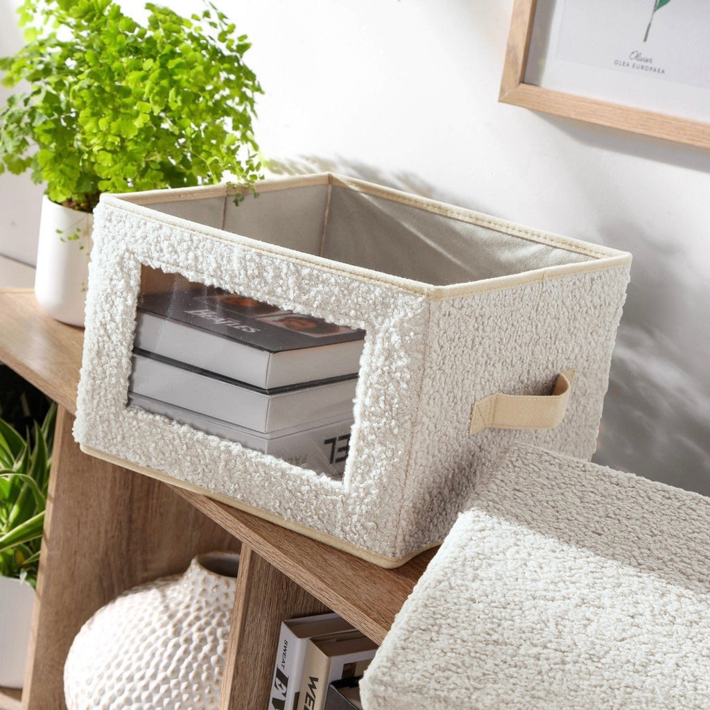 Boîte De Rangement - Tissu - Écru