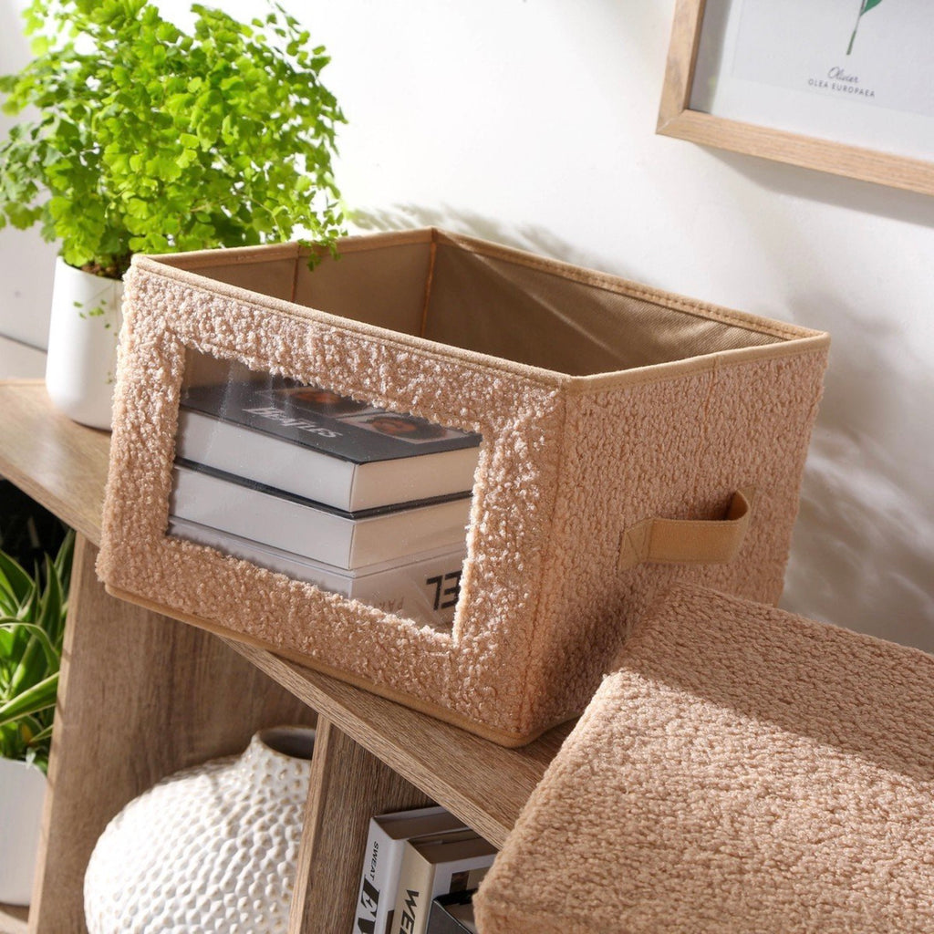 Boîte De Rangement - Tissu - Beige