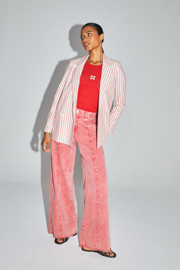 Blazer de algodón Jimmy con rayas rojas fabricado en Italia
