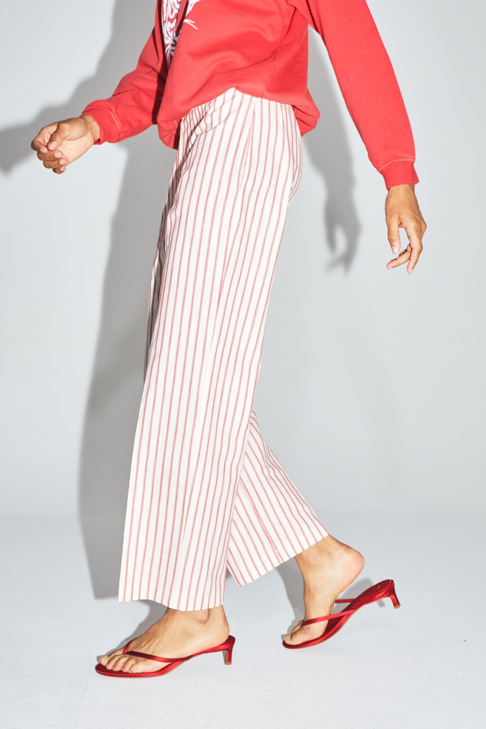 The Sacha Cotton Trousers With Red Stripes Made In Italy