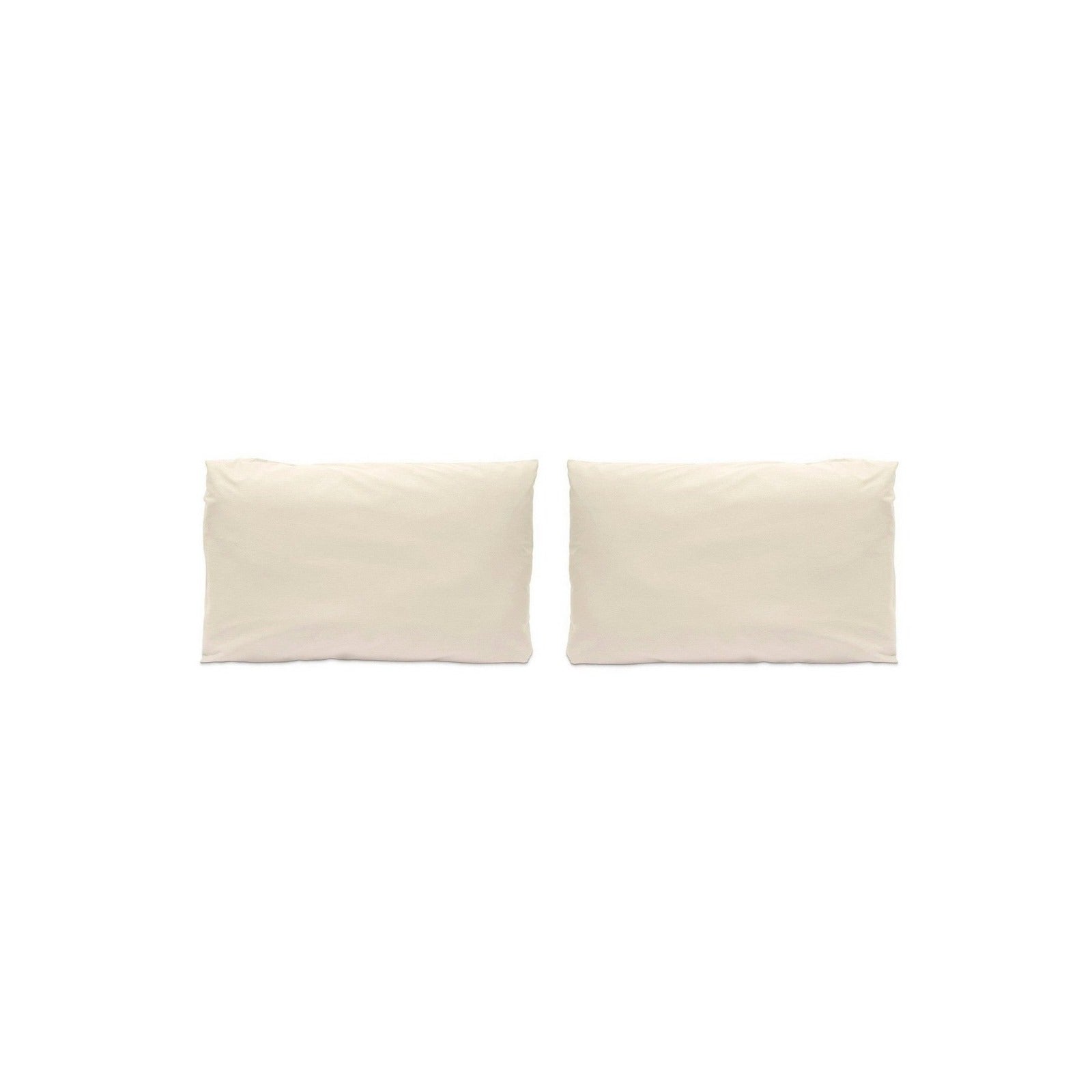 Taies D'Oreiller Uni - Pure - 100% Percale de coton - Crème