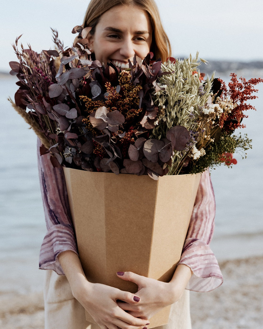 Bouquet de Fleurs - Ucanha - Naturel, Terracotta Et Rose