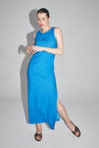 The Long Clara Blue Terry Dress Made In Portugal