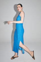 The Long Clara Blue Terry Dress Made In Portugal